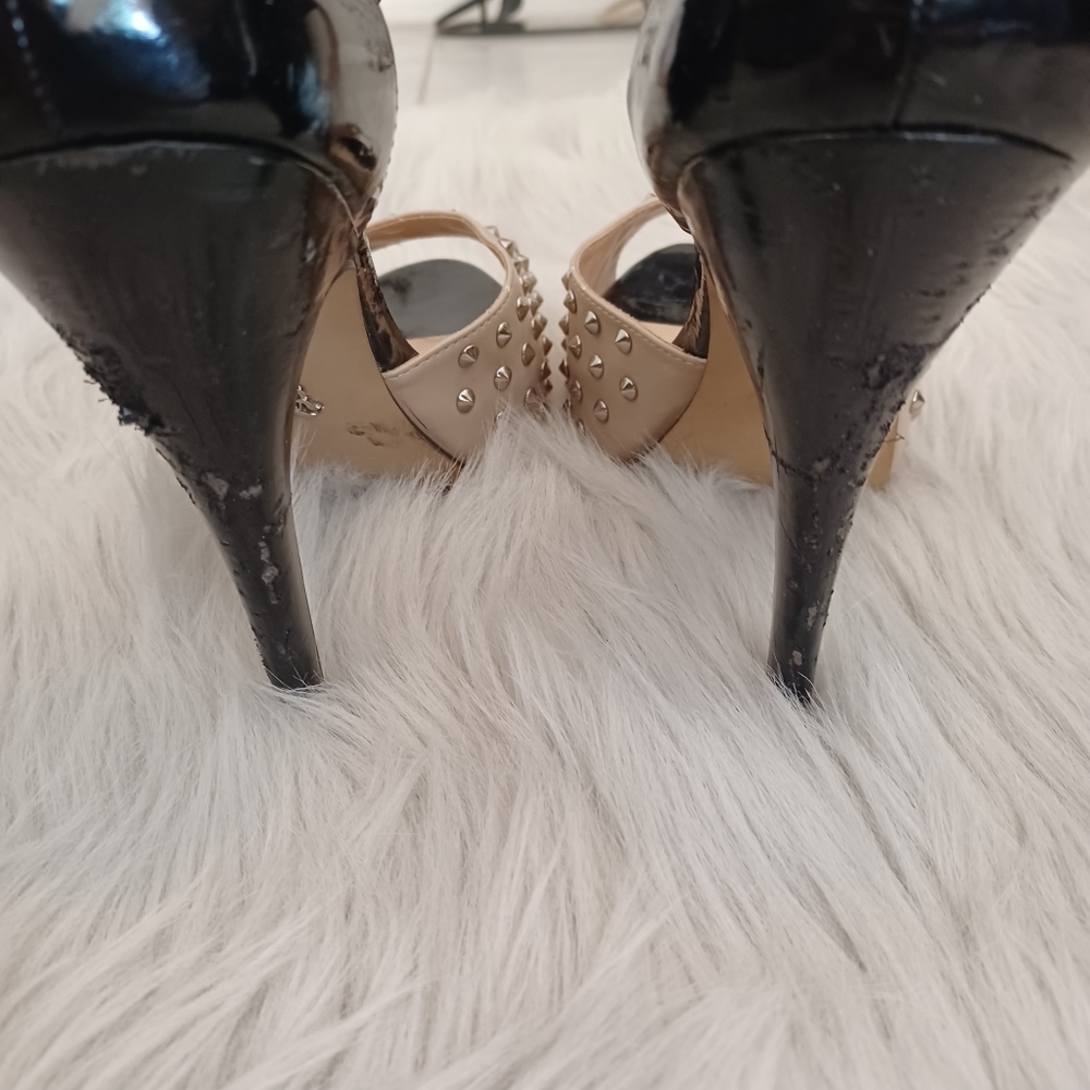 Rock & Republic Black & Tan Stud High Heel Shoes Size 9.5 - Picture 7 of 10